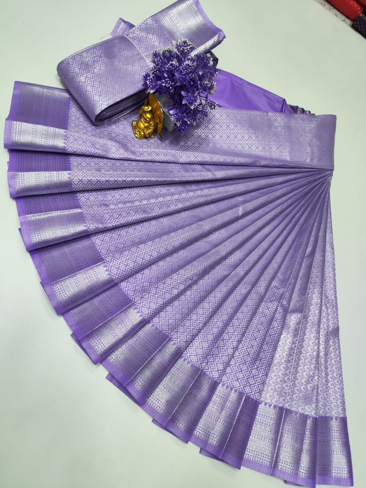 Bright Lavender Elampillai Brocade Silk Saree