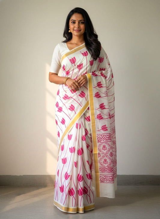 Kalai Tex Kerala Cotton Sarees - KP012