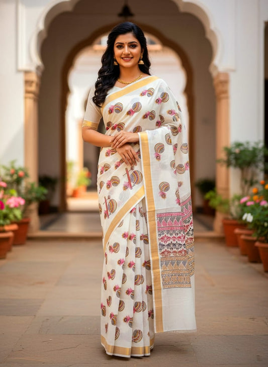 Kalai Tex Kerala Cotton Sarees - KP015