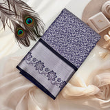 Elampillai Silk Saree in Silver and Navy Blue