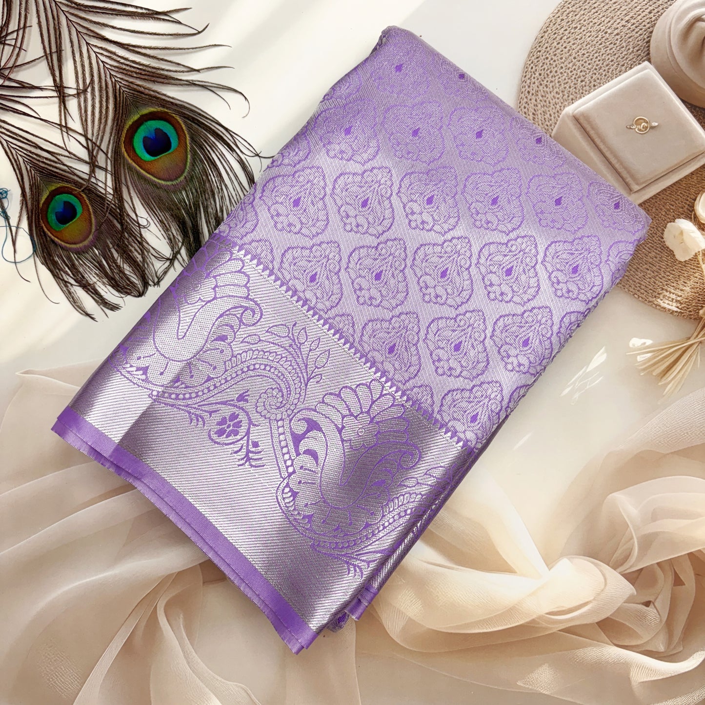 Lavender Silk Saree Elampillai