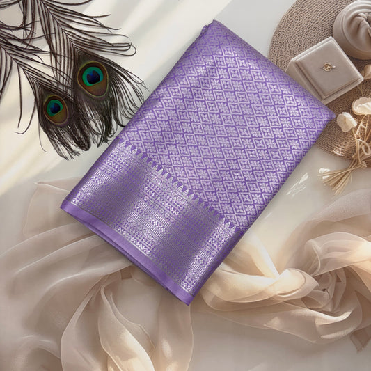 Bright Lavender Elampillai Brocade Silk Saree