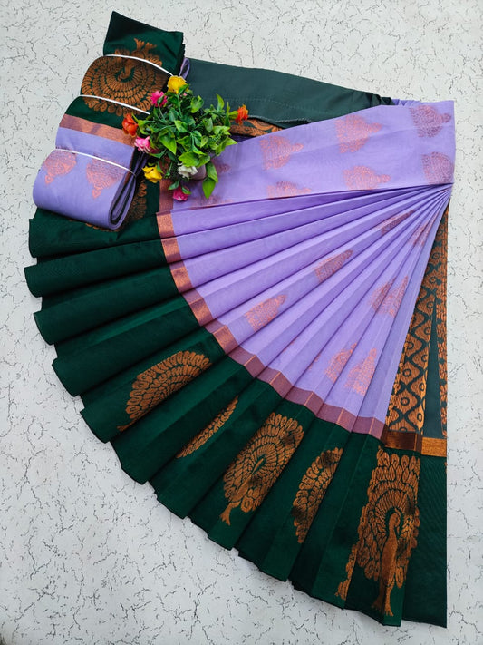 Kalai Tex Kottanj Border Silk Cotton Saree (KS014)