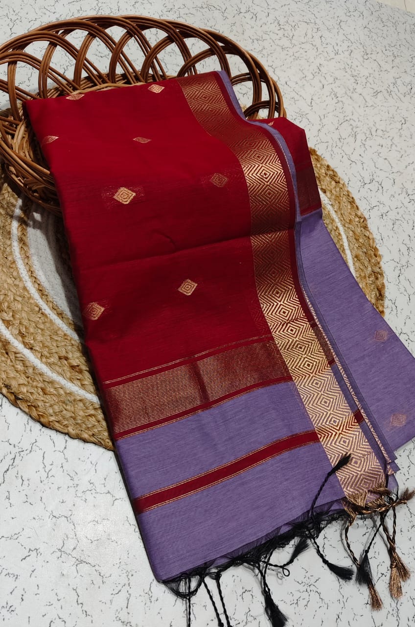 Diamond Pattern Silk Cotton Saree - ND06