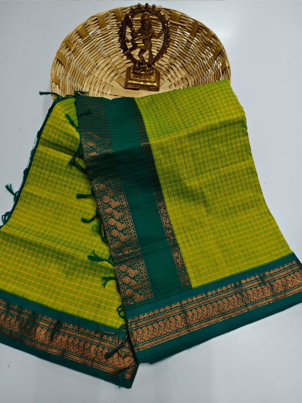 Kalai Tex Checked Kalyani Cotton Saree KC012