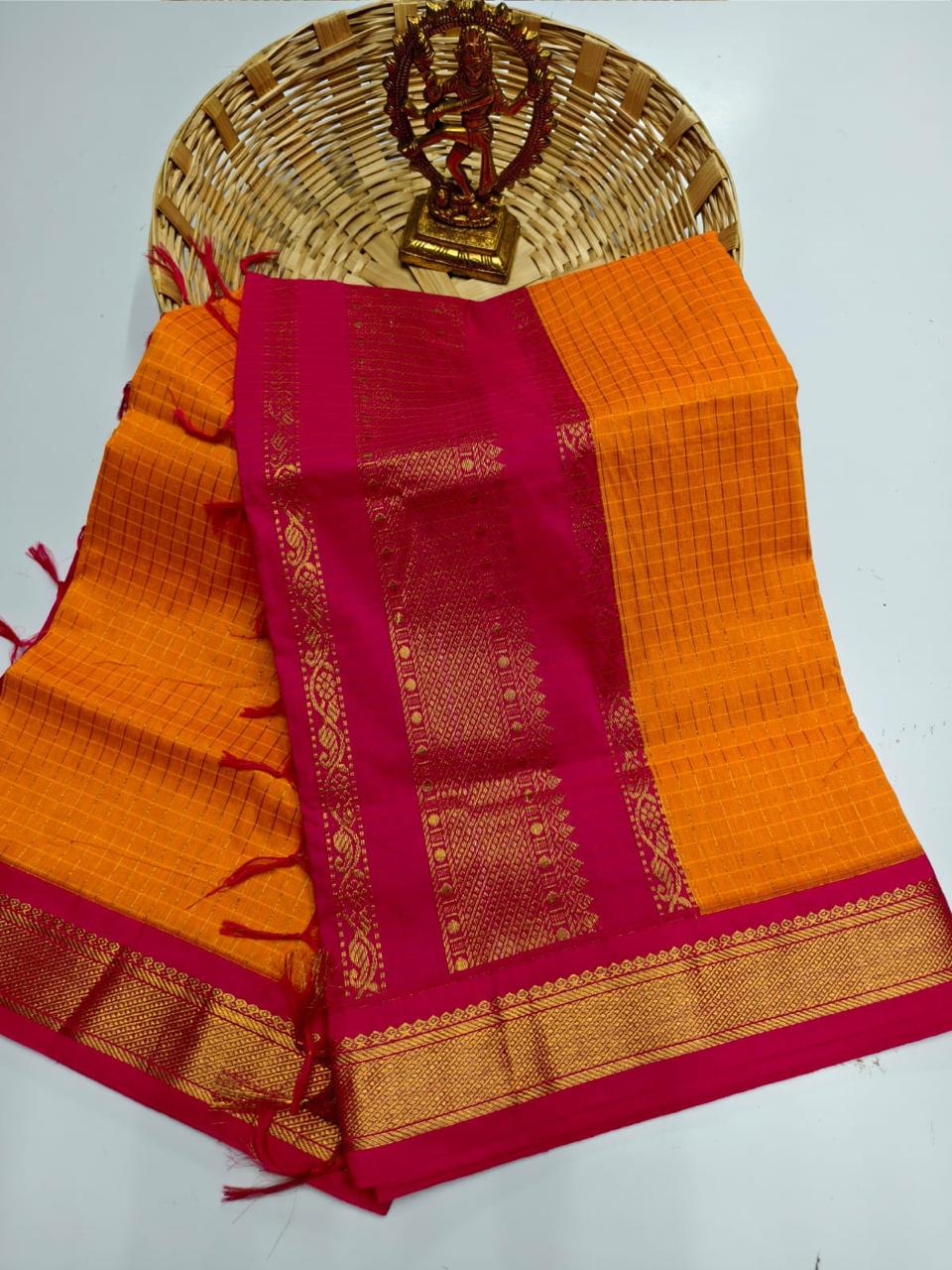 Kalai Tex Checked Kalyani Cotton Saree KC022