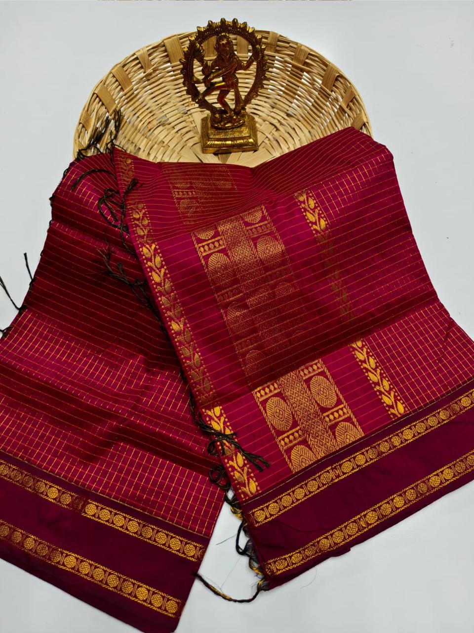 Kalai Tex Checked Kalyani Cotton Saree KC025