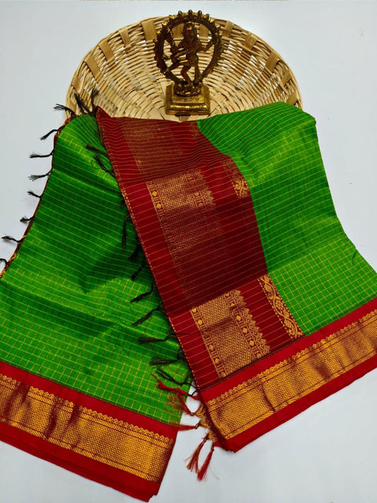 Kalai Tex Checked Kalyani Cotton Saree KC017