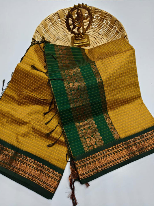 Kalai Tex Checked Kalyani Cotton Saree KC014