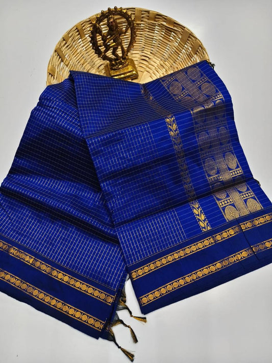 Kalai Tex Checked Kalyani Cotton Saree KC011