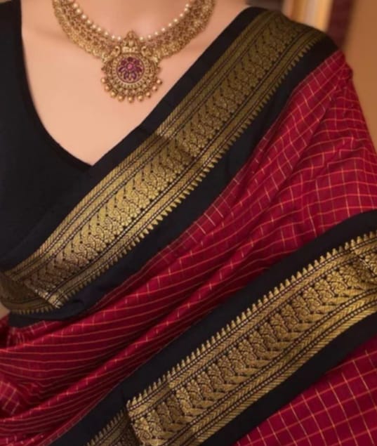 TRADITIONAL CHECKED COTTON SAREE