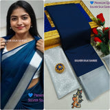 Kalai Tex Silver Border Silk Saree (SB012)
