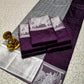 Purple Semi Silk Saree with Elegant Silver Zari Border - Kalai Tex Elampillai - PTS026