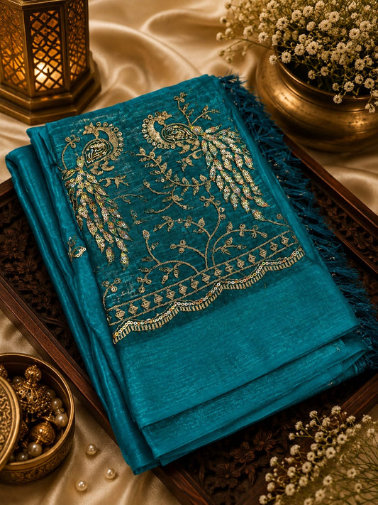 PREMIUM SATIN SPACE SILK SAREES | SSS010