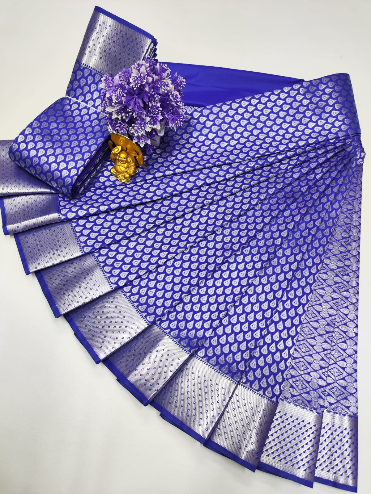 Kalai Blue Silk Saree with Silver Zari