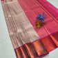 Peach and Pink Bridal Silk Saree with Elegant Zari Border SS114