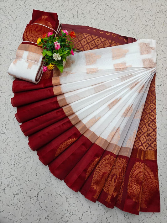 Kalai Tex Kottanj Border Silk Cotton Saree KS020