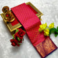 Vibrant Pink & Orange Dual-Tone Semi Silk Saree with Rich Gold Zari Border - Kalai Tex - PTS025
