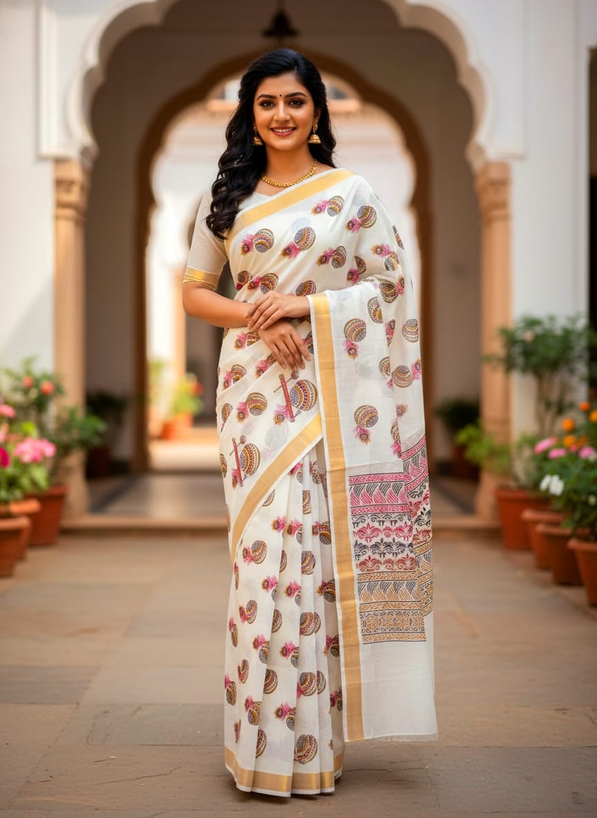 Kalai Tex Kerala Cotton Sarees -  KP015