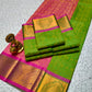 Elegant Green Soft Silk Saree with Contrast Gold Zari Border - PTS021