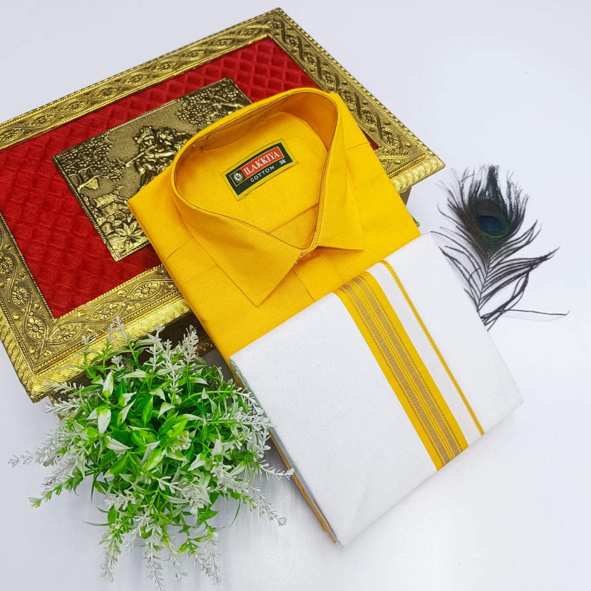 Signature Cotton Dhoti & Shirt Set | CDS-009