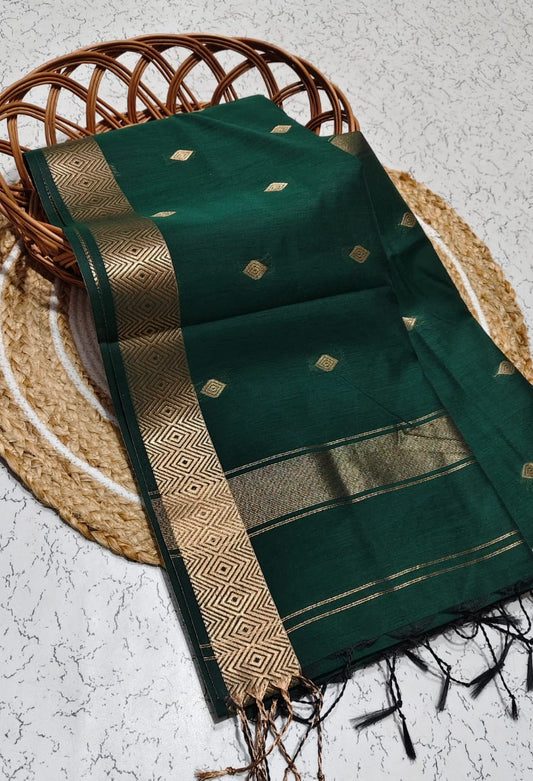 Diamond Pattern Silk Cotton Saree -  ND01
