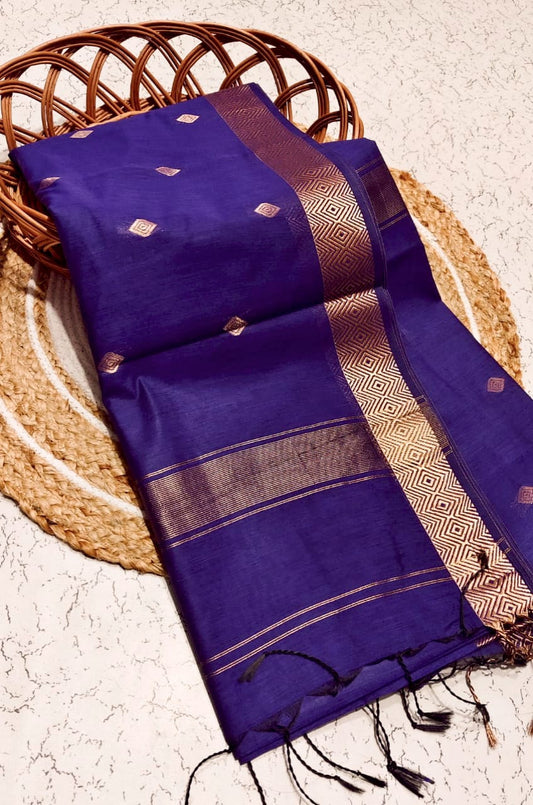 Diamond Pattern Silk Cotton Saree -  ND12