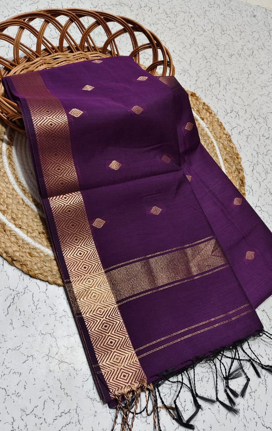 Diamond Pattern Silk Cotton Saree -  ND13