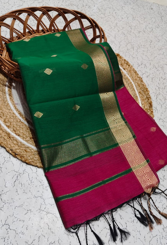 Diamond Pattern Silk Cotton Saree -  ND15