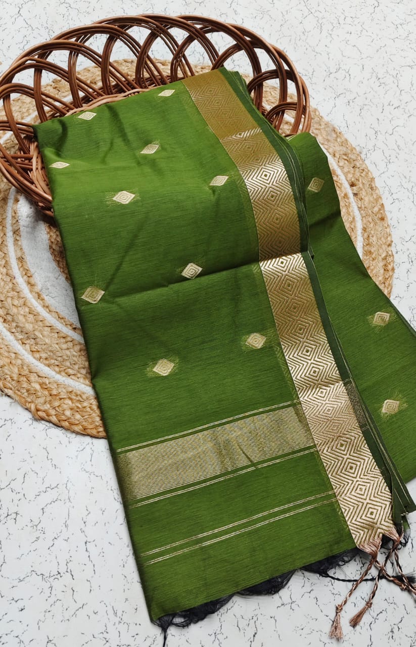 Diamond Pattern Silk Cotton Saree -  ND16