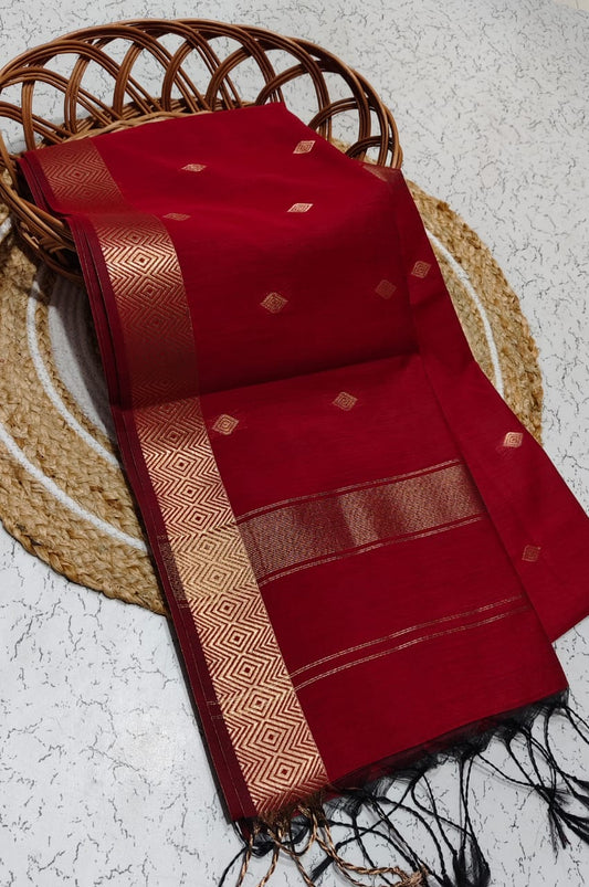 Diamond Pattern Silk Cotton Saree -  ND19