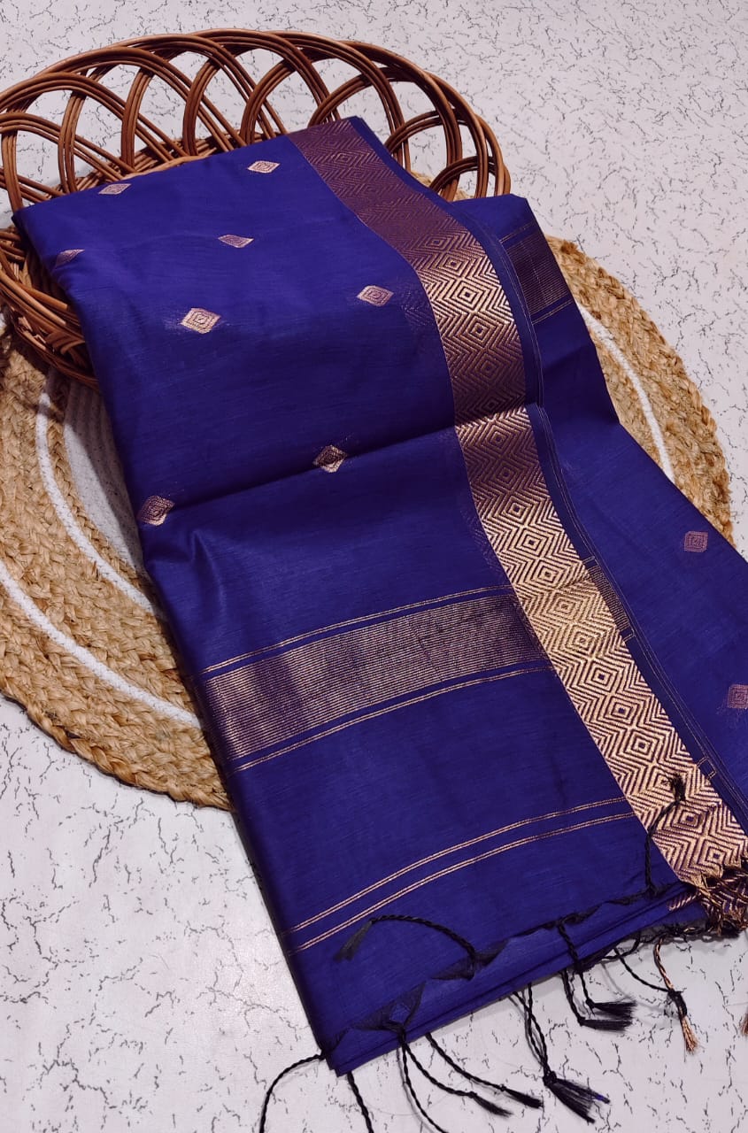 Diamond Pattern Silk Cotton Saree -  ND05