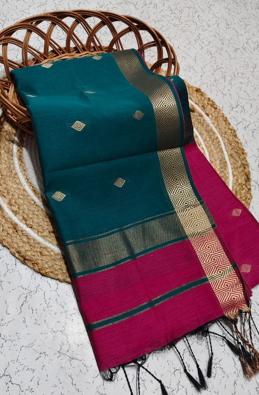 Diamond Pattern Silk Cotton Saree -  ND03