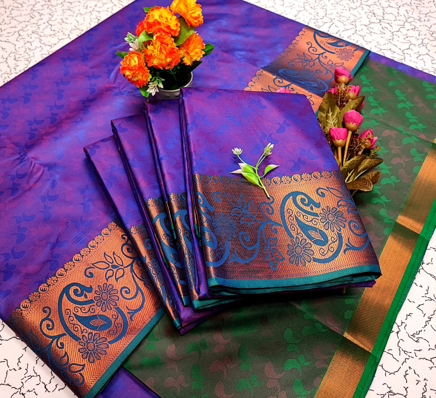3D Emboss Semi Silk Sarees - KES01