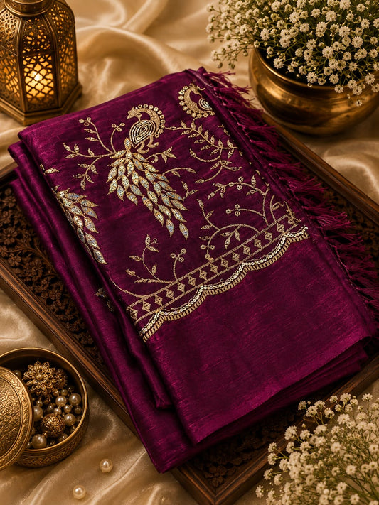 PREMIUM SATIN SPACE SILK SAREES | SSS002