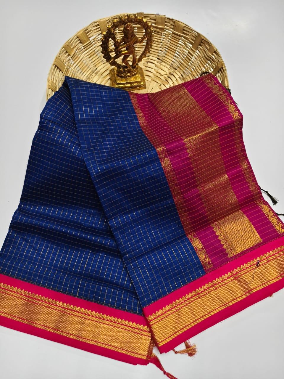 Kalai Tex Checked Kalyani Cotton Saree KC019