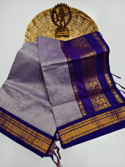 Kalai Tex Checked Kalyani Cotton Saree KC024