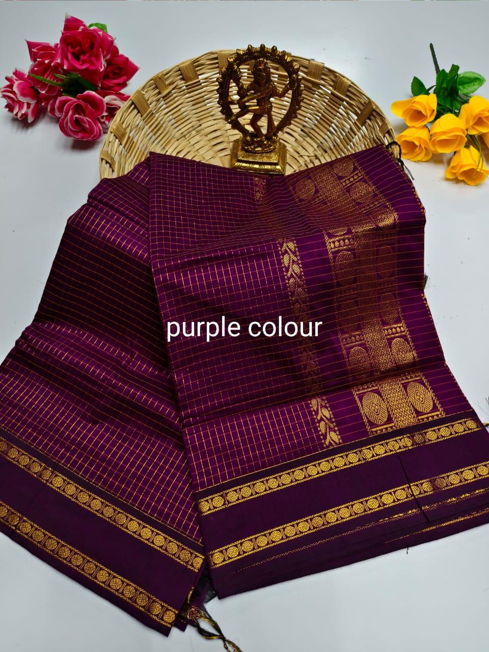 Kalai Tex Checked Kalyani Cotton Saree KC021