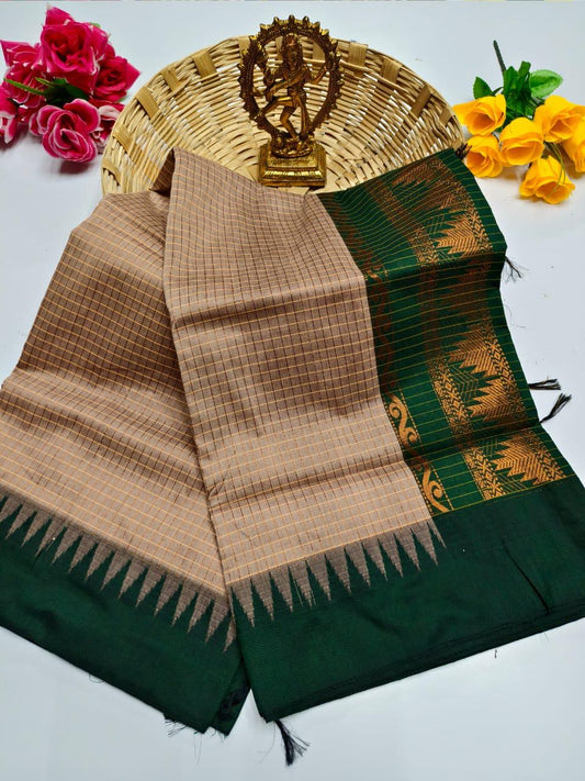 Kalai Tex Checked Kalyani Cotton Saree KC013