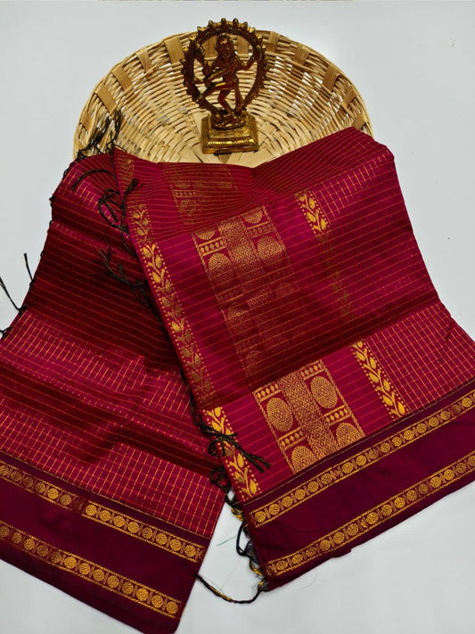 Kalai Tex Checked Kalyani Cotton Saree KC025
