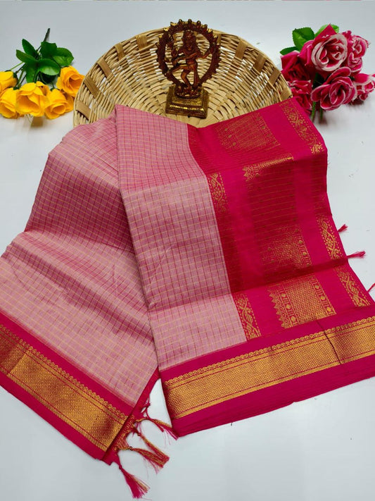 Kalai Tex Checked Kalyani Cotton Saree KC020